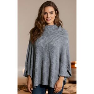 Boutique Plus Knit Poncho Sweater Gray Size 0X/1X